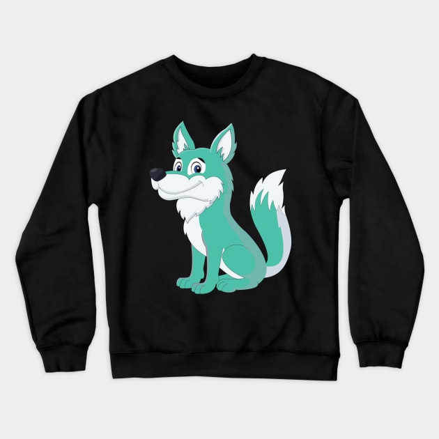 Cartoon Wolf Classic Crewneck Sweatshirt by Okuadinya